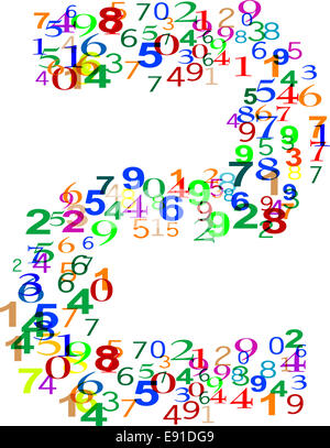 Number Two made from colorful numbers Stock Photo
