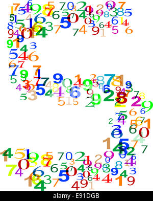 Number Five 5 made from colorful numbers Stock Photo