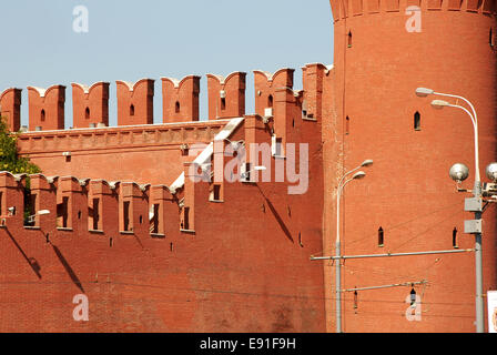 Moscow Kremlin wall fragment Stock Photo