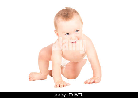 Picture of a crawling baby Stock Photo