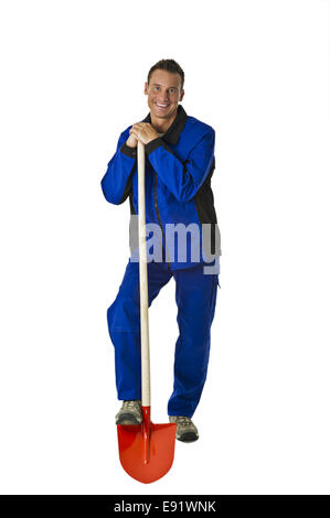 Craftsman with a shovel Stock Photo