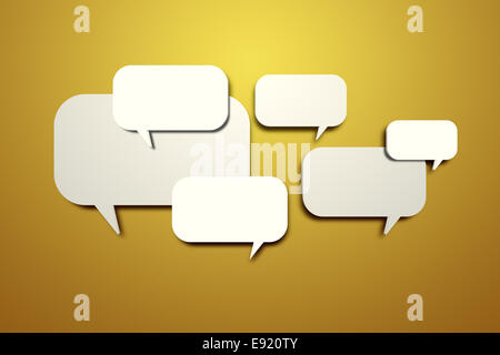 blank speech bubbles on the wall Stock Photo