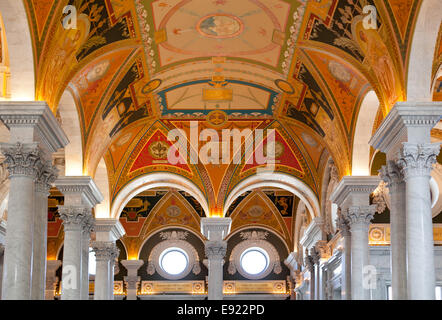 Ceiling of Library Congress in Washington DC Stock Photo