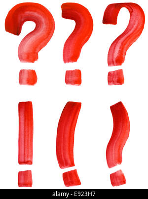 Set of abstract hand drawn watercolor punctuation marks Stock Photo