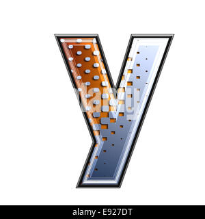 3d letter with abstract texture - y Stock Photo