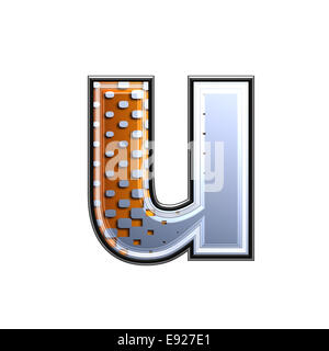 3d letter with abstract texture - u Stock Photo