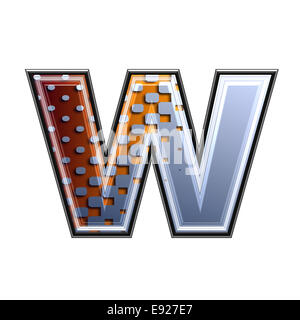 3d letter with abstract texture - w Stock Photo