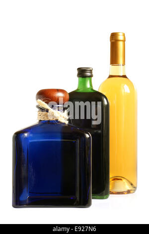 Bottles of alcoholic drinks Stock Photo