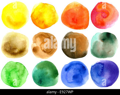 Abstract hand drawn watercolor circles Stock Photo