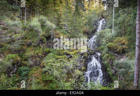 Waterfall on the Allt Ladaidh at Glengarry in Scotland. Stock Photo