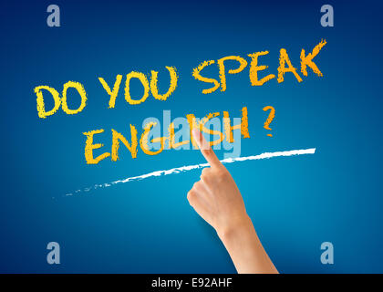 Do you speak English Stock Photo