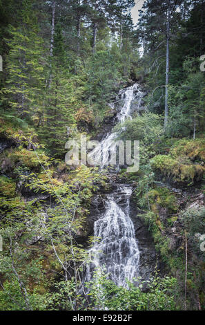 Waterfall on the Allt Ladaidh at Glengarry in Scotland. Stock Photo