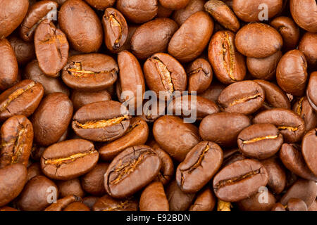 Roasted coffee beans extreme closeup Stock Photo