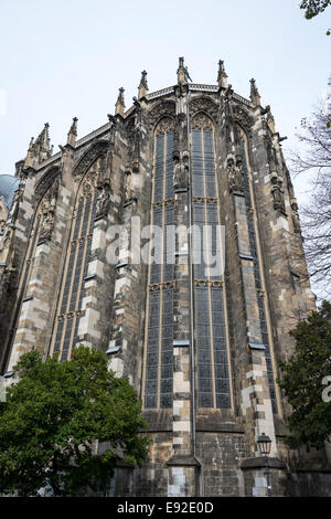 tower of the cathedral dom in Aachen German city Stock Photo