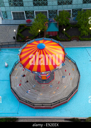 Overhead view of carousel on Navy Pier Stock Photo