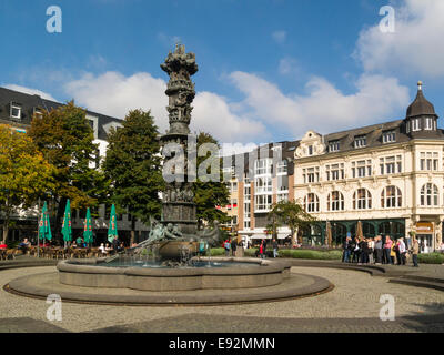 Historiensaeule (history column) in centre of Gorresplatz by Juergen Webers 1992 Stock Photo