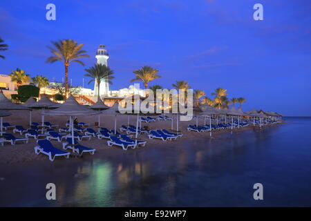 Night in the hotel resort in Sharm el Sheikh Stock Photo