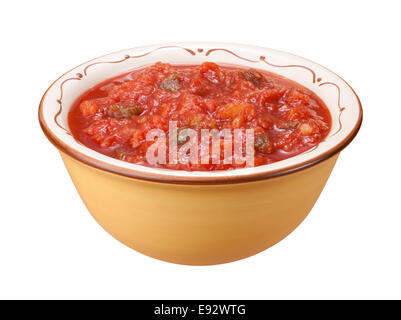 Salsa Bowl isolated on a white background. Stock Photo