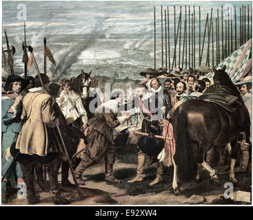 The Surrender of Breda, Diego Velazquez, Lithograph Print Stock Photo