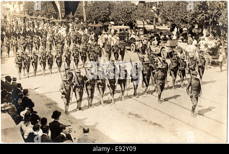 WWI Victory Parade, USA, Postcard, circa 1918 Stock Photo