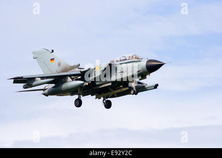 German Air Force Tornado jetfighter arriving at the NATO Tigermeet 2010 Stock Photo