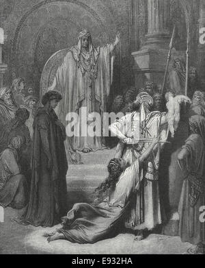 The Judgment of Solomon, Solomon splitting the baby, Old Testament Stock Photo