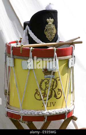 44th East Essex Regiment of foot. Infantry regiments drum and Hat Stock Photo