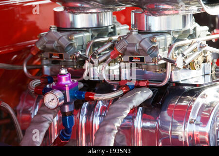 1957 Chevy Pickup Truck 350 Chevy Engine Stock Photo