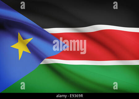 Detail of the South Sudan flag waving Stock Photo - Alamy