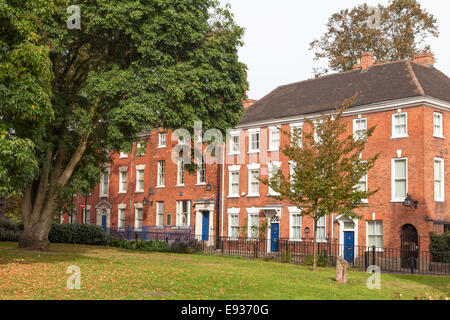 Early 19th century town houses in Priory Row, Coventry, Warwickshire, England, UK Stock Photo