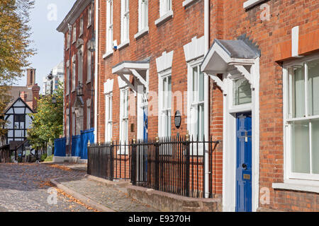 Early 19th century town houses in Priory Row, Coventry, Warwickshire, England, UK Stock Photo