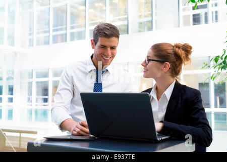 Portrait of business people working Stock Photo