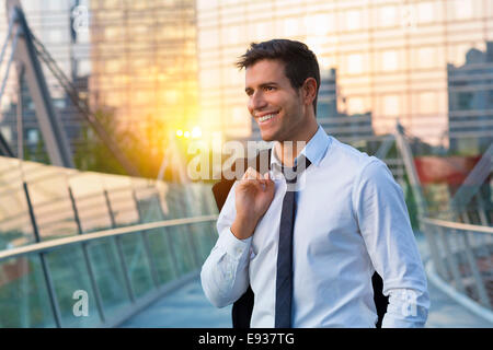 Portrait of Businessman in Financial district Stock Photo