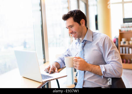 Businessman working in Coffe shop Stock Photo