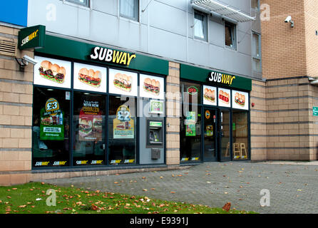 Subway food shop, Lancaster Road, Leicester, UK Stock Photo