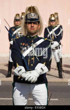 Vertical portrait of the changing of the guard in Belem, Lisbon. Stock Photo