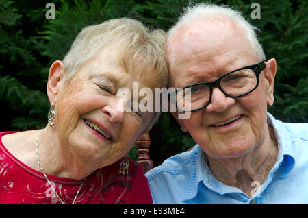 Close up portrait of an elderly married couple. Stock Photo