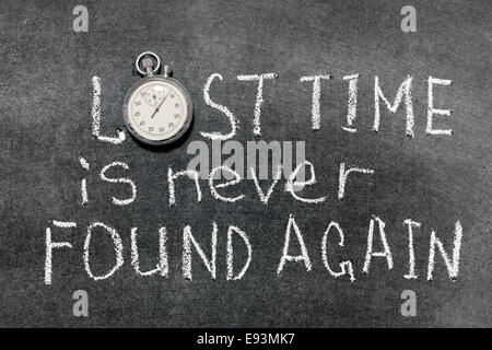 Lost time is never found again. Inspirational quote Stock Photo - Alamy