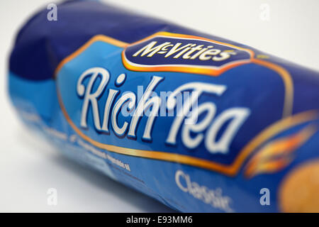 McVities rich tea biscuits pack Stock Photo