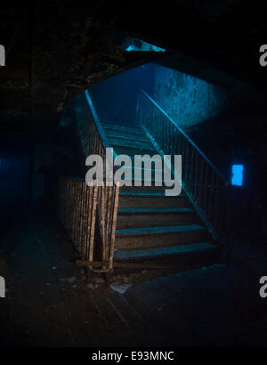 Staircase of the MV Karwela wreck in Gozo, Malta, Mediterranean Sea. Stock Photo