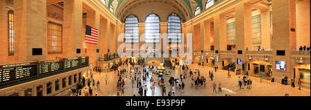 Panoramic view of Grand Central Terminal main concourse, New York City, USA Stock Photo