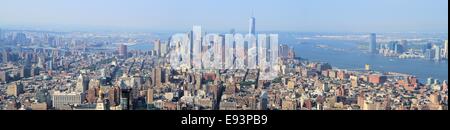 Aerial panoramic view of Manhattan from the Empire State Building, New York City, USA Stock Photo