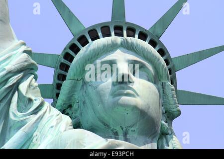 Close-up view of the statue of Liberty, New York City, USA Stock Photo