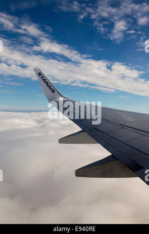 Ryanair Boeing 737-800  in Flight to Paphos Cyprus. Stock Photo