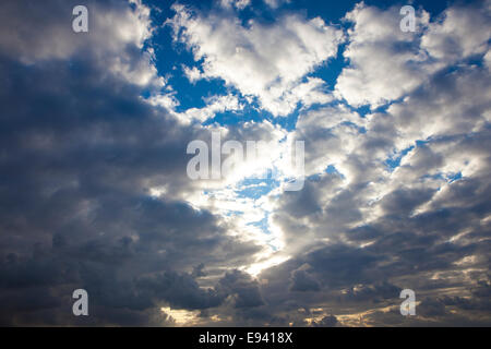 Cumulus Cloudscape white clouds in blue sky background Stock Photo