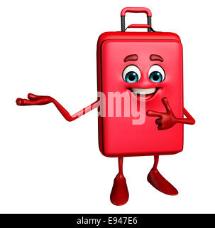 Cartoon Character of Travelling Bag is presenting Stock Photo