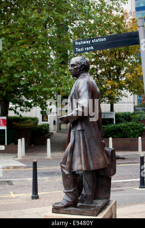 Thomas Cook statue, London Road, Leicester, UK Stock Photo
