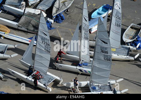 Sailing catamarans dart 18 europeans 2014 Mumbles Swansea  photos by phil holden Stock Photo