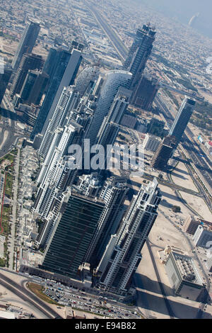 View from The Top of Burj Khalifa, Dubai, United Arab Emirates Stock Photo