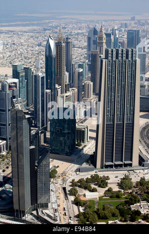 View from The Top of Burj Khalifa, Dubai, United Arab Emirates Stock Photo